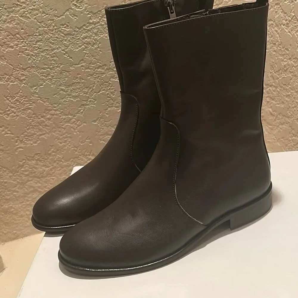 Leonardo Principi Ankle Boots Brown Leather Italian Luxury Minimalist Contempora